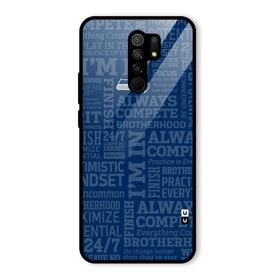 Optimistic Blue Glass Back Case for Redmi 9 Prime