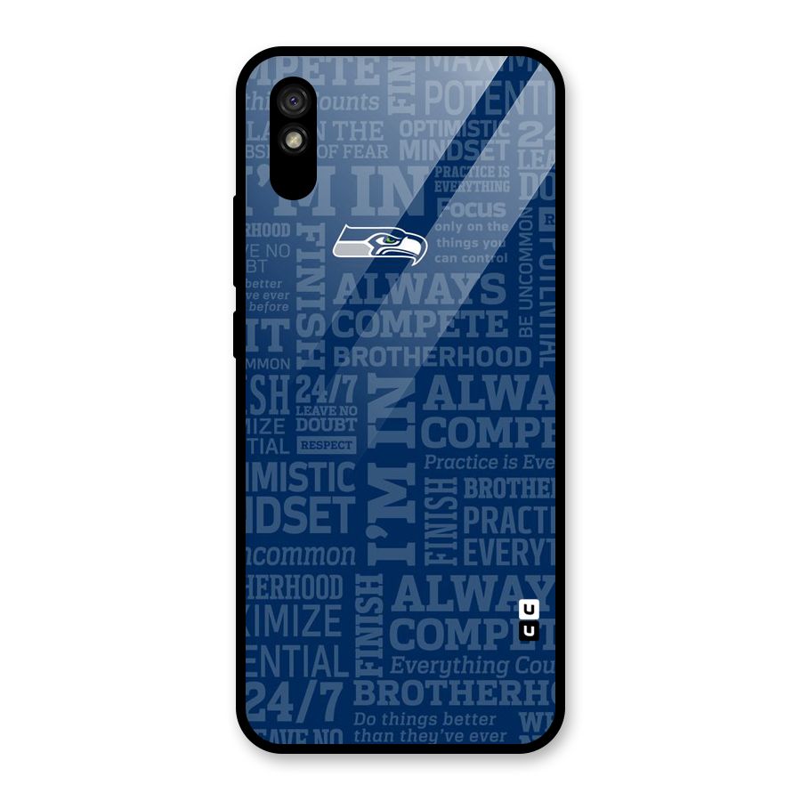 Optimistic Blue Glass Back Case for Redmi 9i