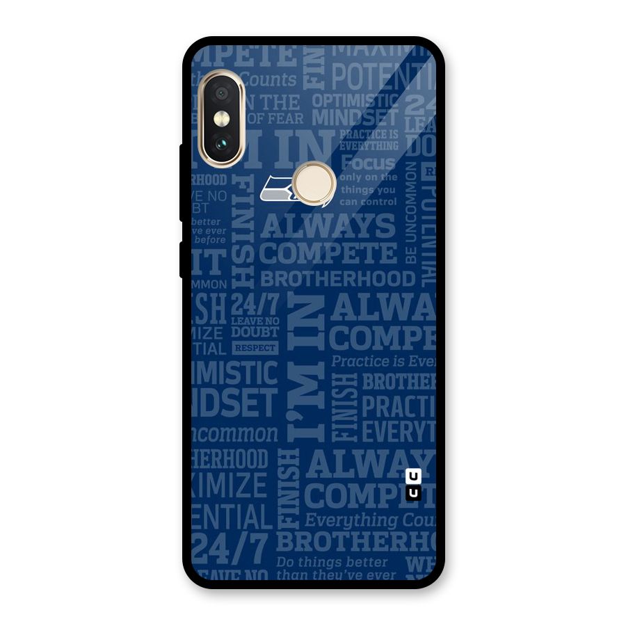 Optimistic Blue Glass Back Case for Redmi Note 5 Pro