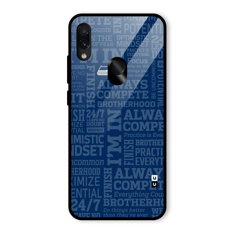 Optimistic Blue Glass Back Case for Redmi Note 7 Pro