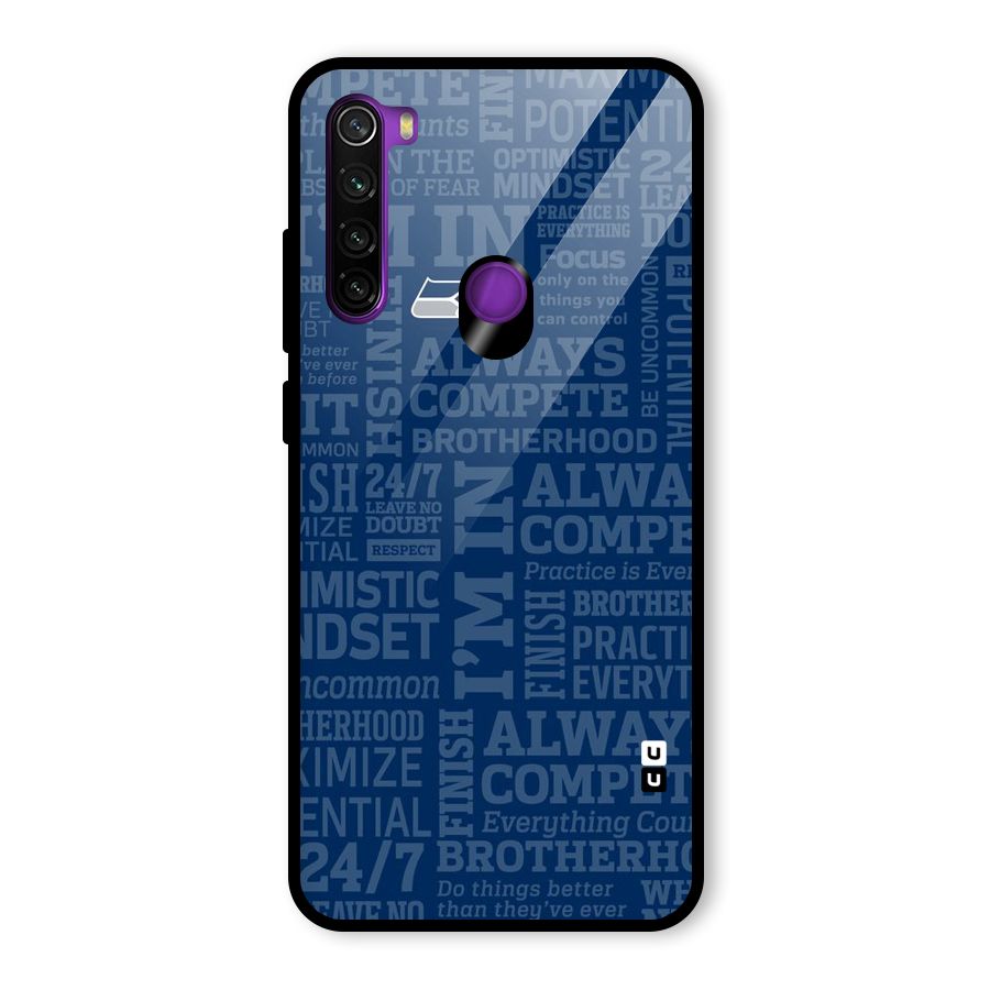 Optimistic Blue Glass Back Case for Redmi Note 8
