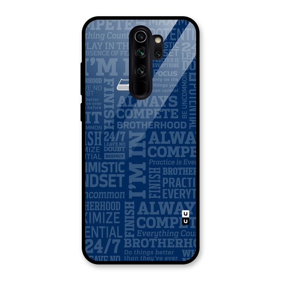 Optimistic Blue Glass Back Case for Redmi Note 8 Pro