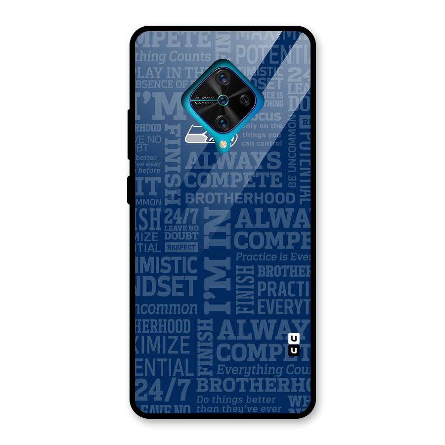 Optimistic Blue Glass Back Case for Vivo S1 Pro