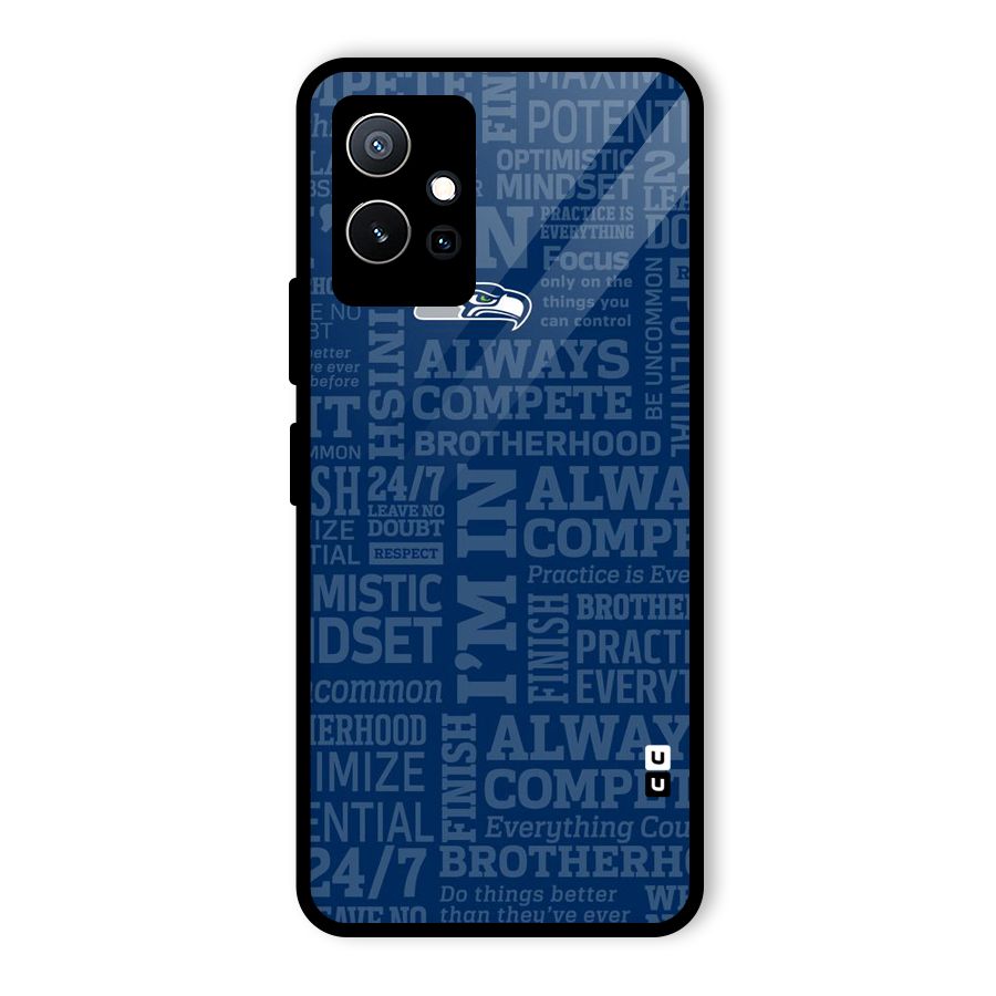 Optimistic Blue Glass Back Case for Vivo T1 5G