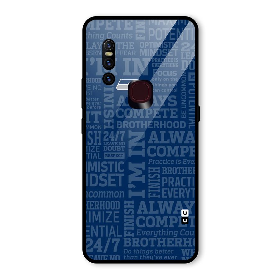 Optimistic Blue Glass Back Case for Vivo V15