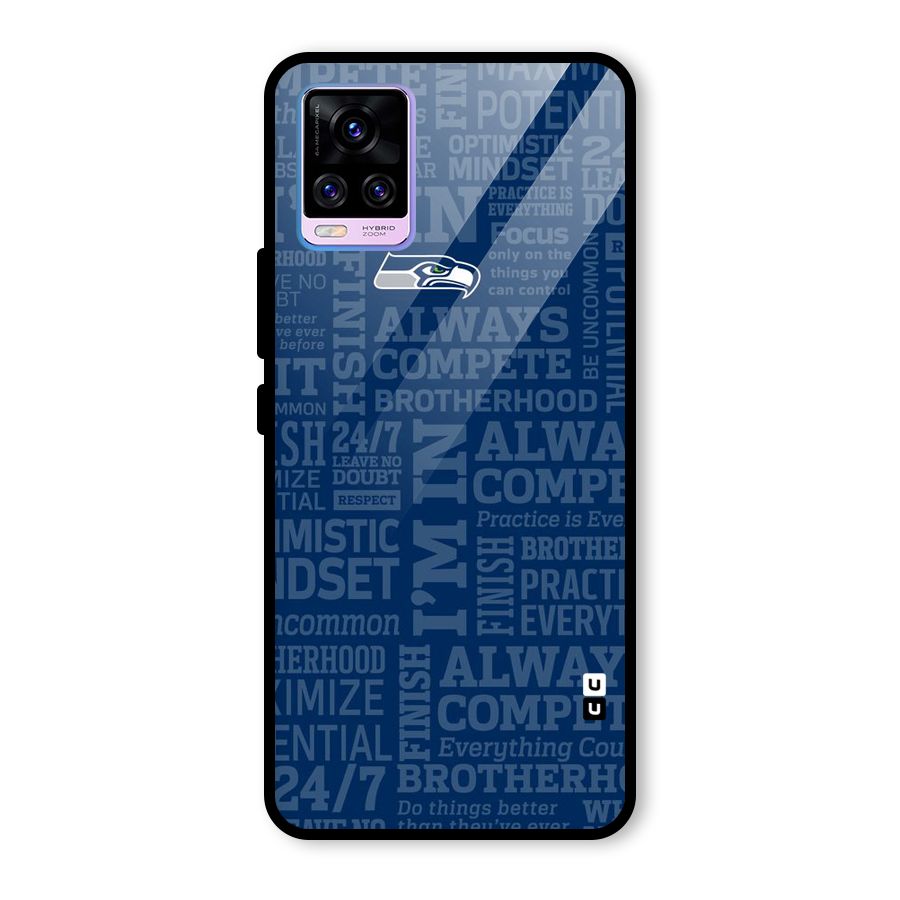 Optimistic Blue Glass Back Case for Vivo V20 Pro
