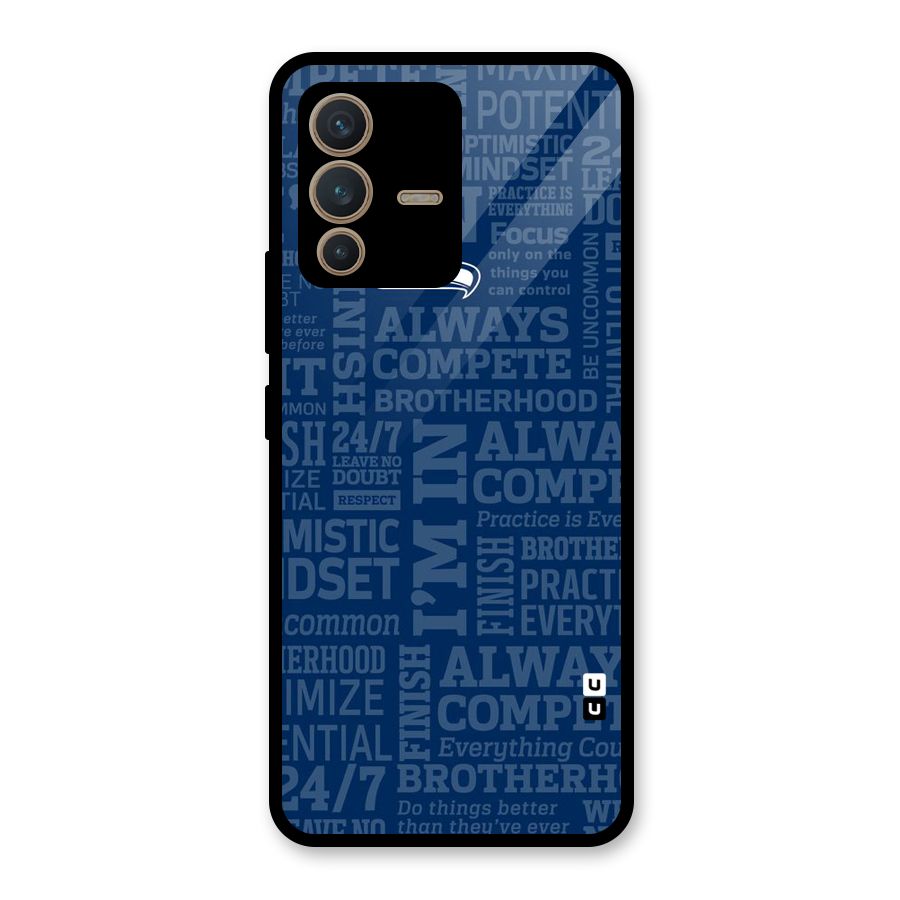 Optimistic Blue Glass Back Case for Vivo V23 5G