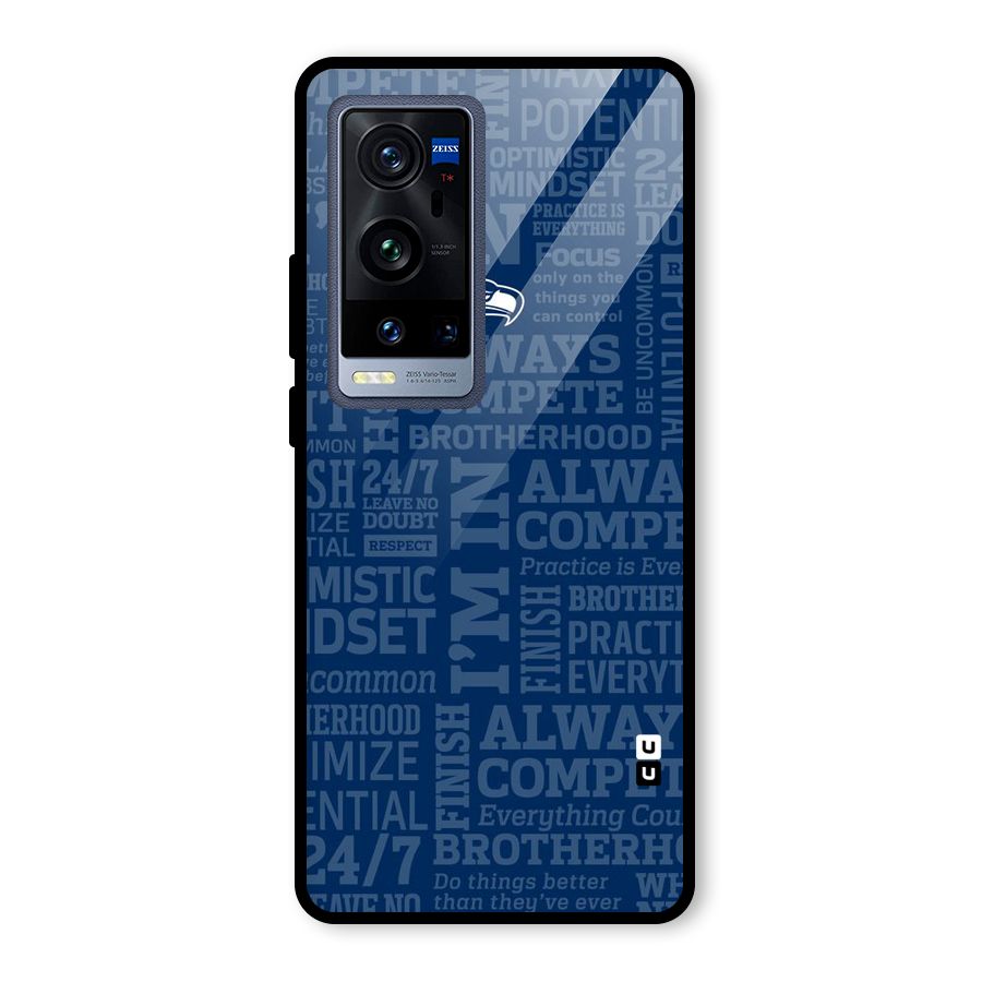 Optimistic Blue Glass Back Case for Vivo X60 Pro Plus
