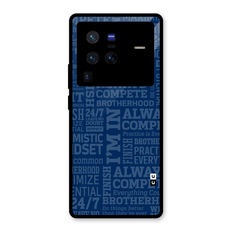 Optimistic Blue Glass Back Case for Vivo X80 Pro