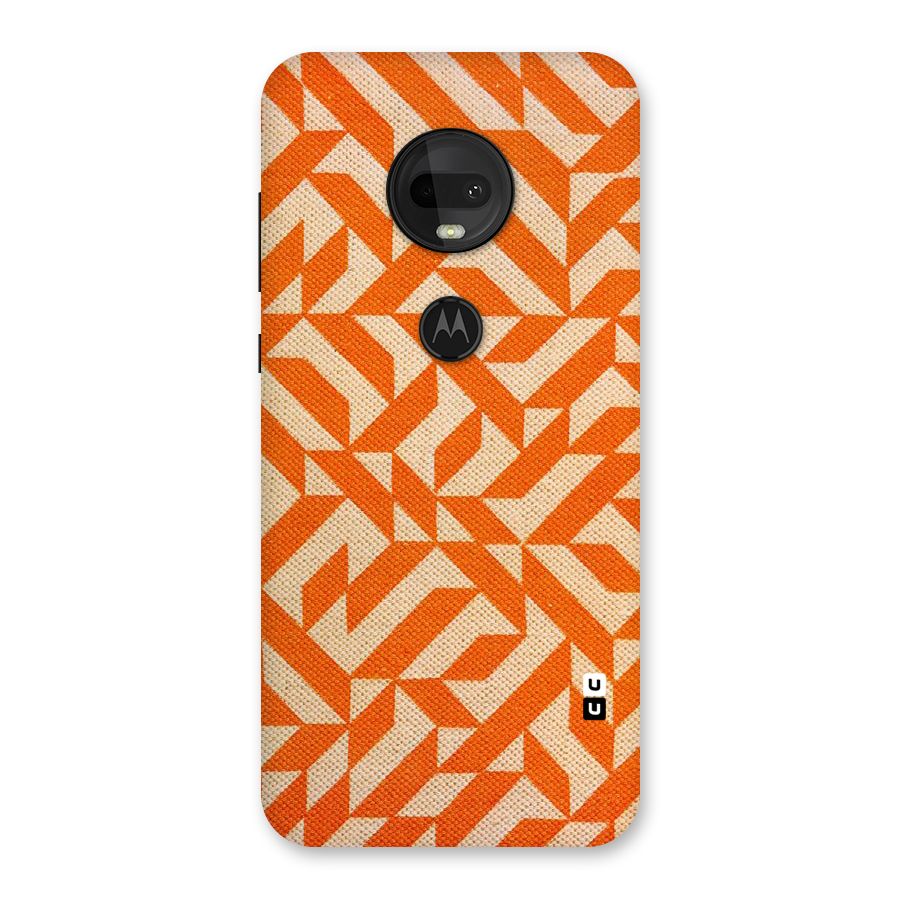 Orange Beige Pattern Back Case for Moto G7