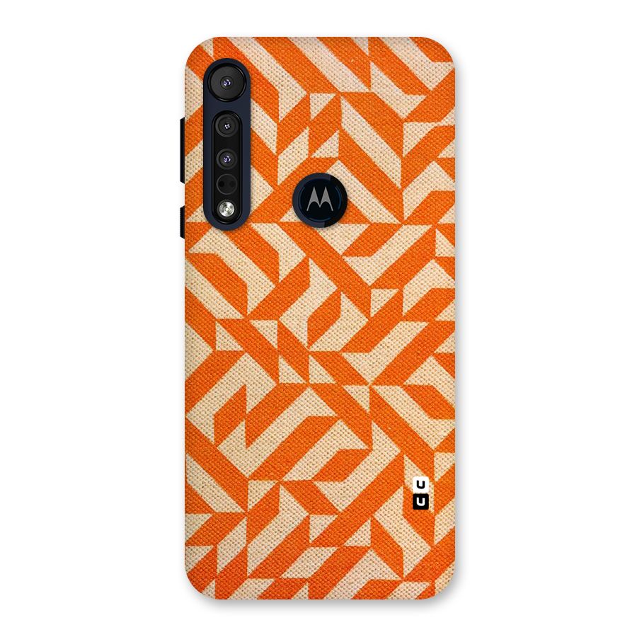 Orange Beige Pattern Back Case for Motorola One Macro