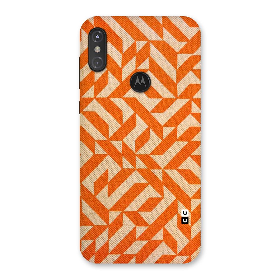 Orange Beige Pattern Back Case for Motorola One Power