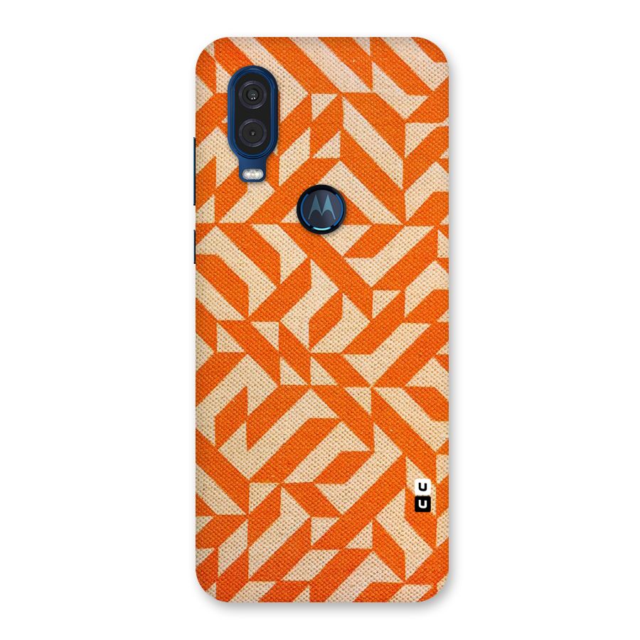 Orange Beige Pattern Back Case for Motorola One Vision