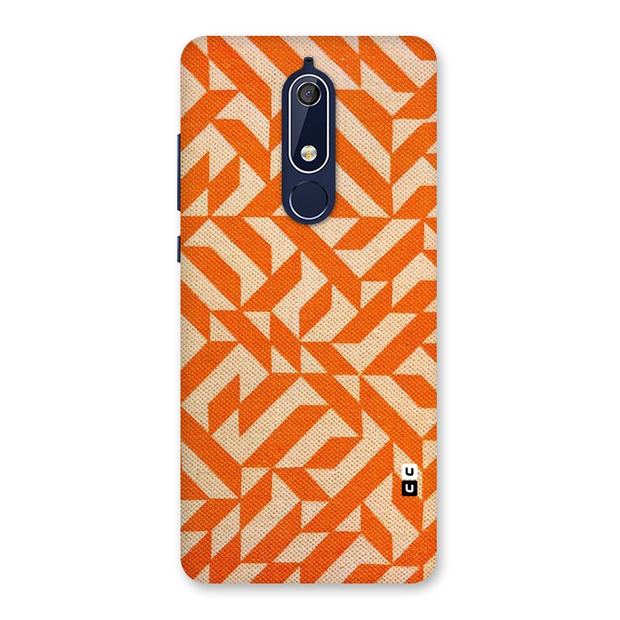 Orange Beige Pattern Back Case for Nokia 5.1