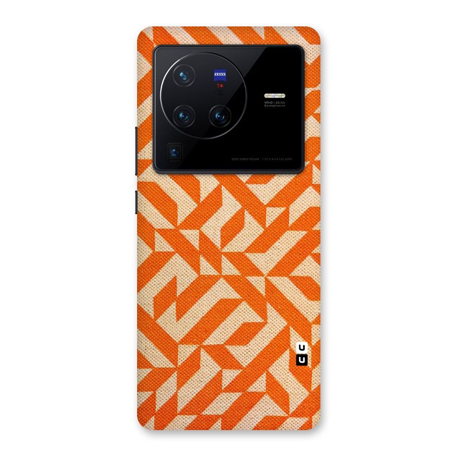 Orange Beige Pattern Back Case for Vivo X80 Pro