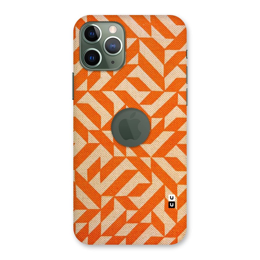 Orange Beige Pattern Back Case for iPhone 11 Pro Logo  Cut