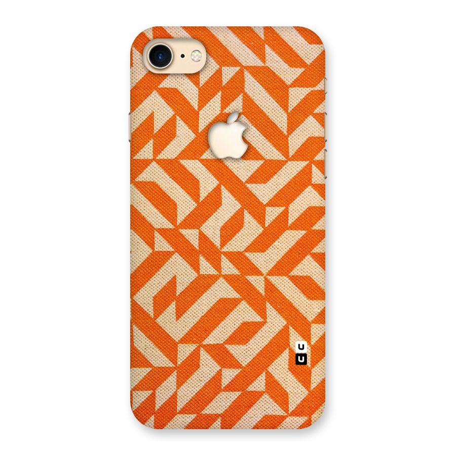 Orange Beige Pattern Back Case for iPhone 7 Apple Cut