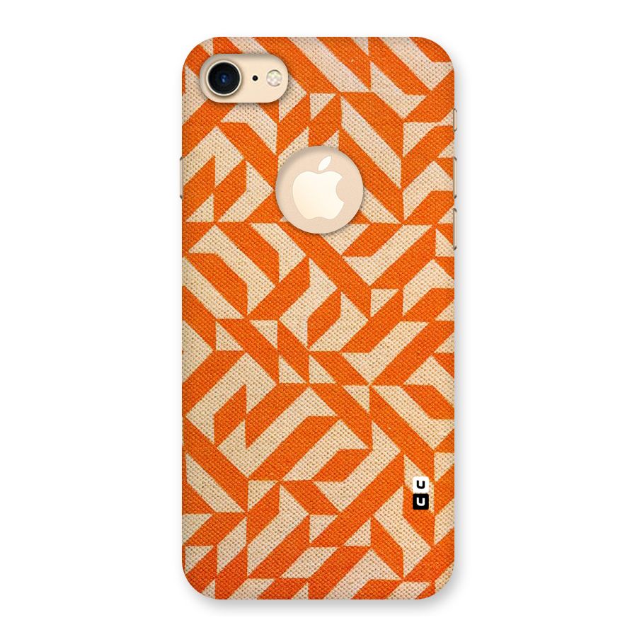Orange Beige Pattern Back Case for iPhone 7 Logo Cut