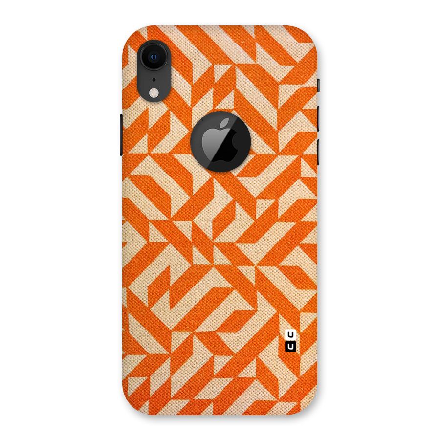 Orange Beige Pattern Back Case for iPhone XR Logo Cut