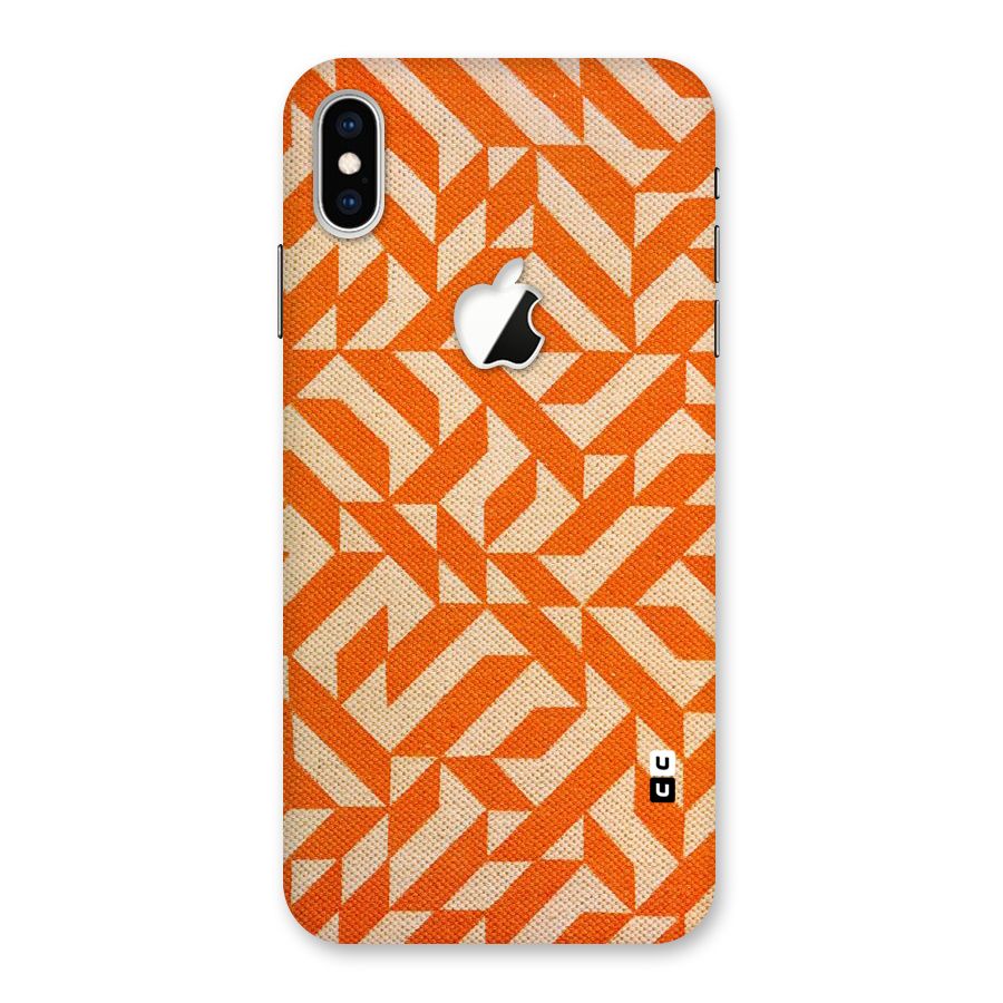 Orange Beige Pattern Back Case for iPhone XS Max Apple Cut