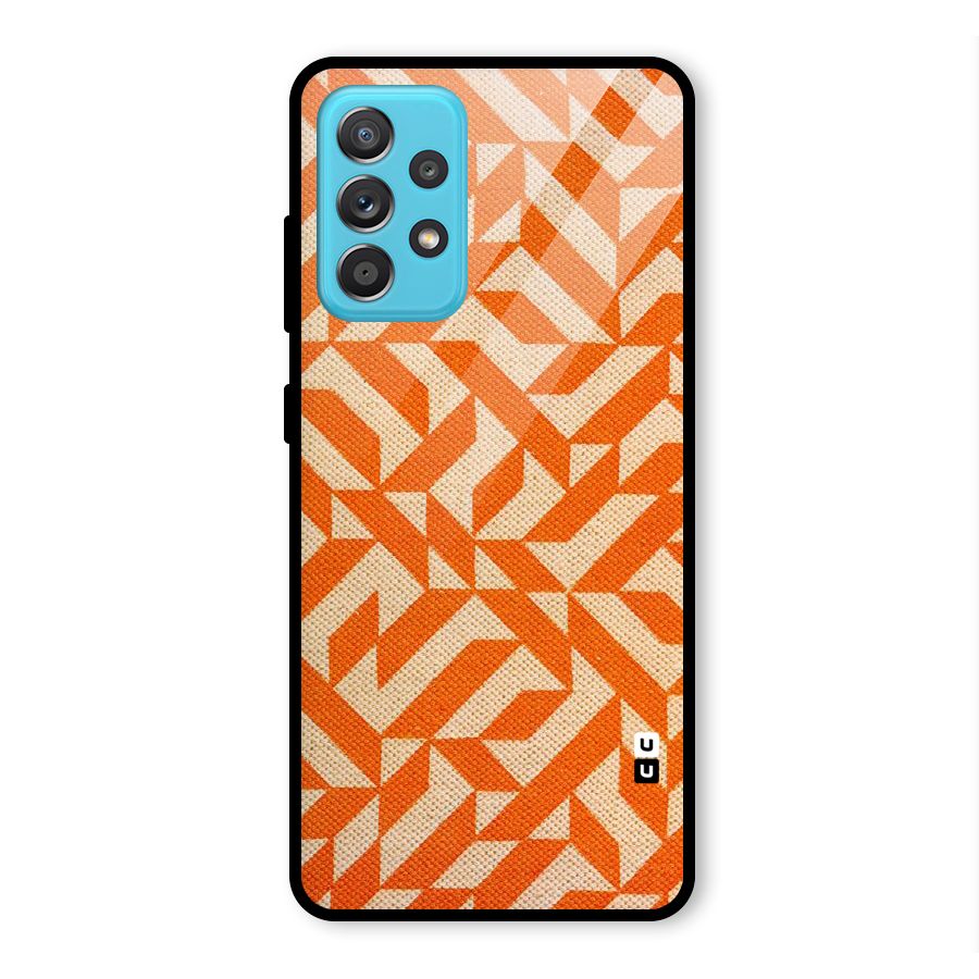 Orange Beige Pattern Glass Back Case for Galaxy A52