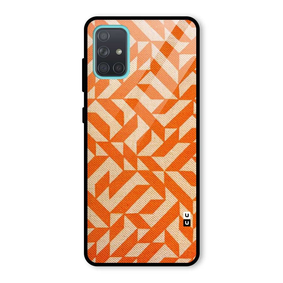 Orange Beige Pattern Glass Back Case for Galaxy A71