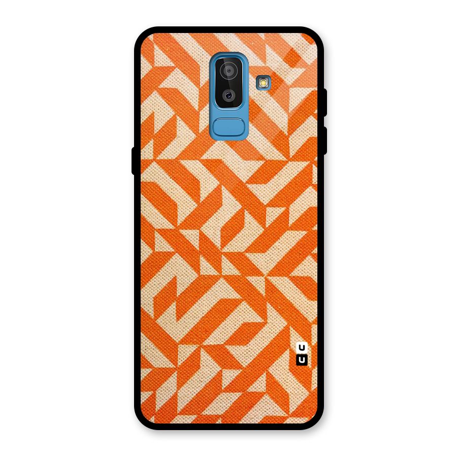 Orange Beige Pattern Glass Back Case for Galaxy J8