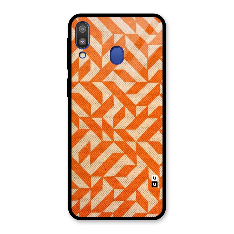 Orange Beige Pattern Glass Back Case for Galaxy M20