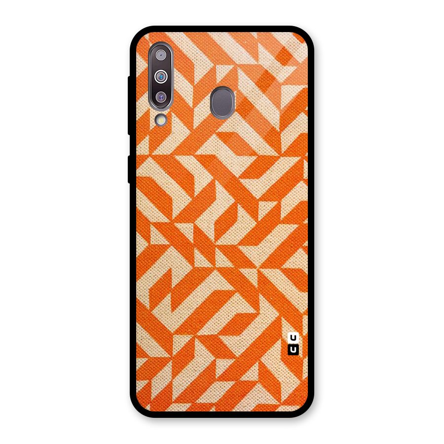 Orange Beige Pattern Glass Back Case for Galaxy M30
