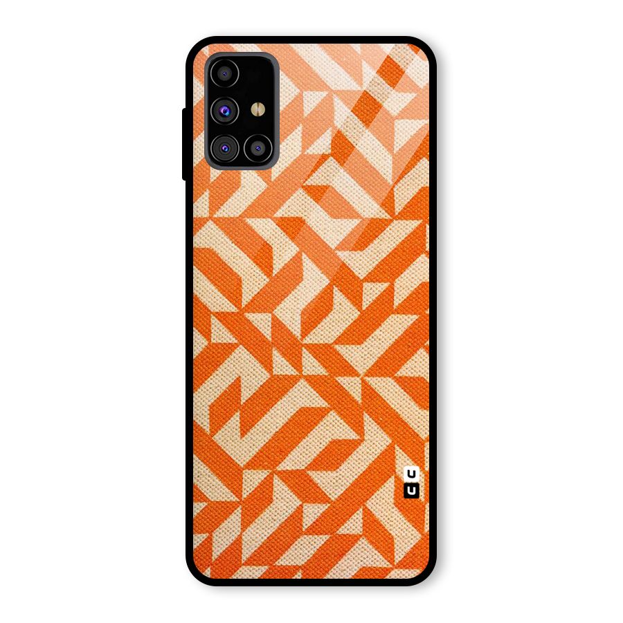 Orange Beige Pattern Glass Back Case for Galaxy M31s