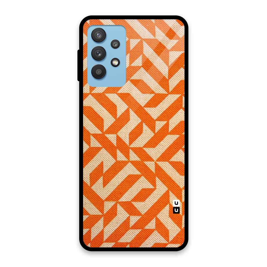 Orange Beige Pattern Glass Back Case for Galaxy M32 5G
