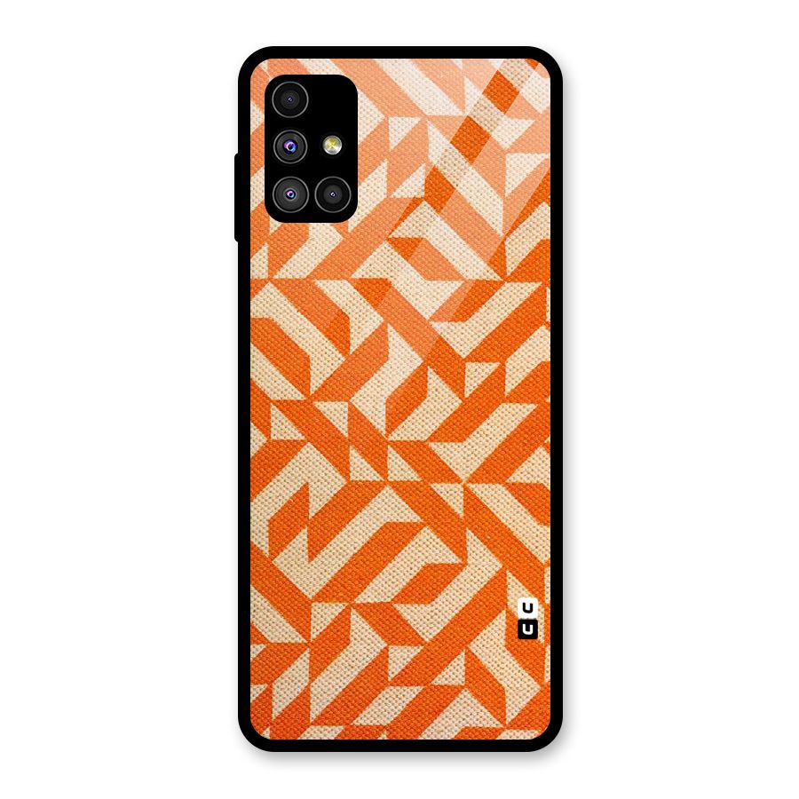 Orange Beige Pattern Glass Back Case for Galaxy M51