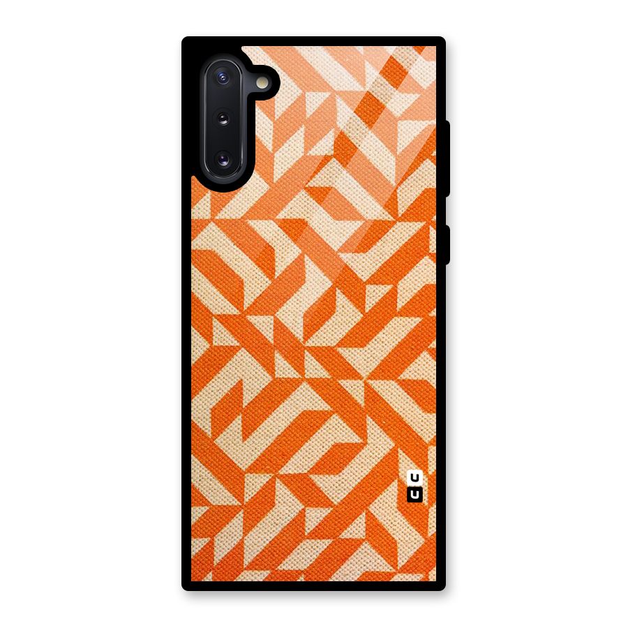 Orange Beige Pattern Glass Back Case for Galaxy Note 10