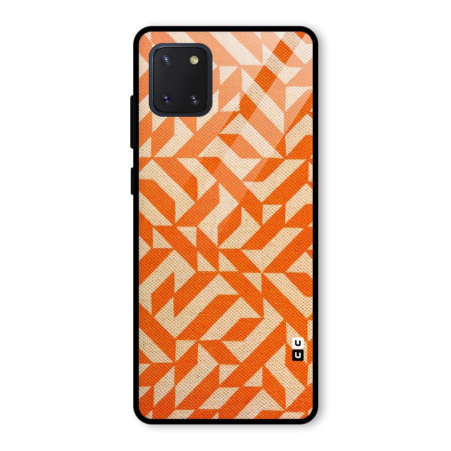 Orange Beige Pattern Glass Back Case for Galaxy Note 10 Lite