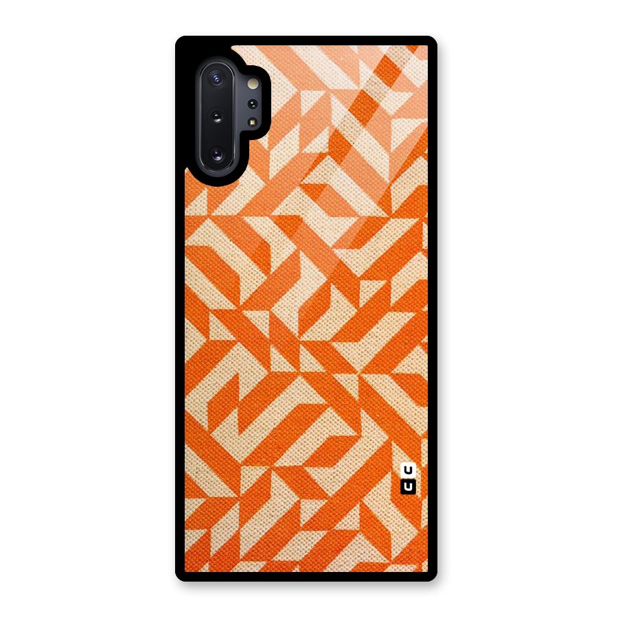 Orange Beige Pattern Glass Back Case for Galaxy Note 10 Plus