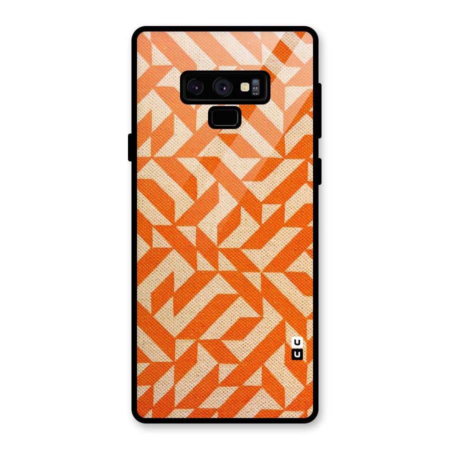 Orange Beige Pattern Glass Back Case for Galaxy Note 9