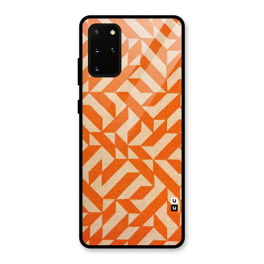 Orange Beige Pattern Glass Back Case for Galaxy S20 Plus