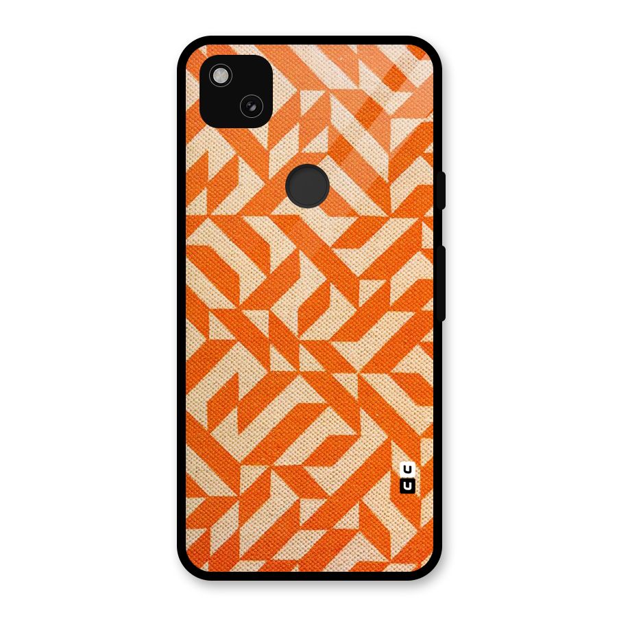 Orange Beige Pattern Glass Back Case for Google Pixel 4a