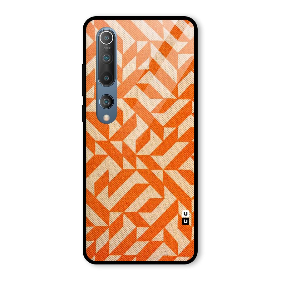 Orange Beige Pattern Glass Back Case for Mi 10