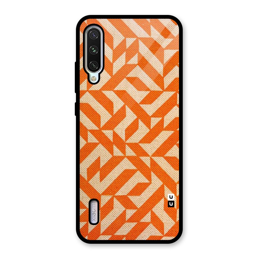 Orange Beige Pattern Glass Back Case for Mi A3