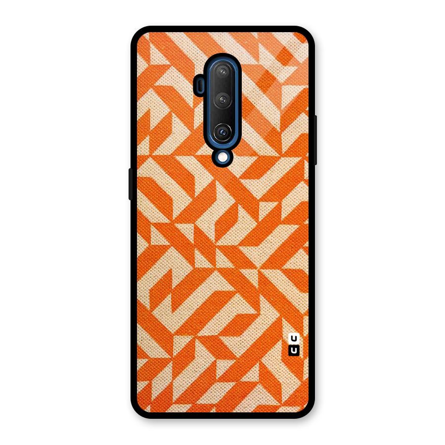 Orange Beige Pattern Glass Back Case for OnePlus 7T Pro