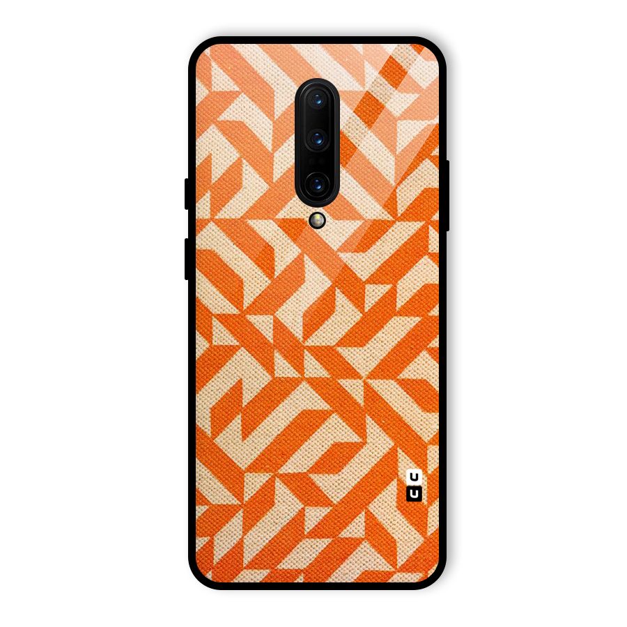 Orange Beige Pattern Glass Back Case for OnePlus 7 Pro
