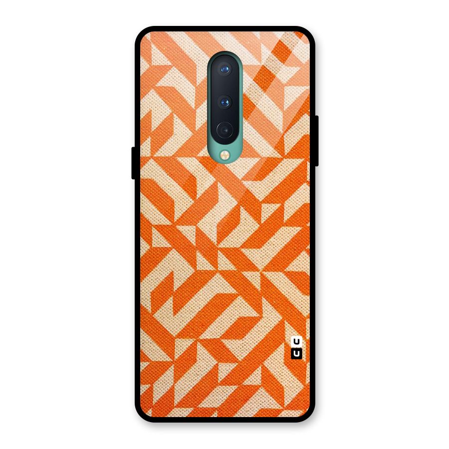 Orange Beige Pattern Glass Back Case for OnePlus 8