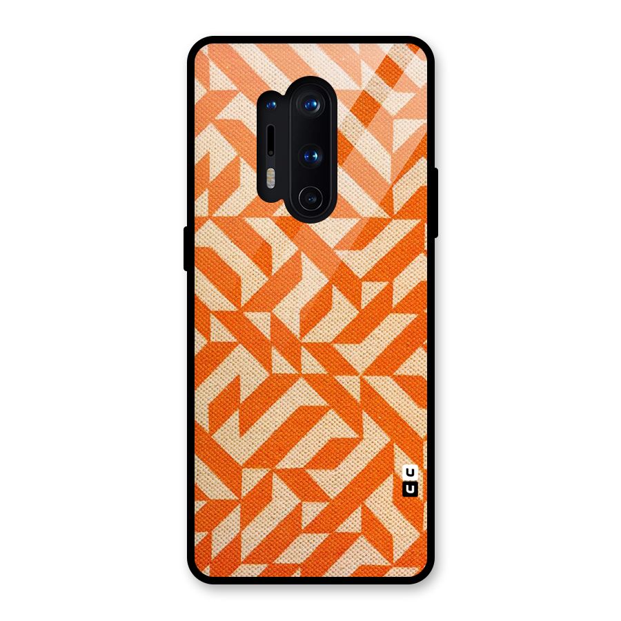 Orange Beige Pattern Glass Back Case for OnePlus 8 Pro