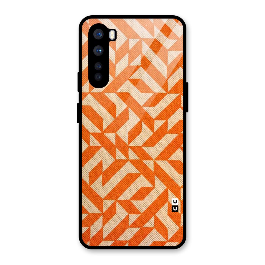 Orange Beige Pattern Glass Back Case for OnePlus Nord