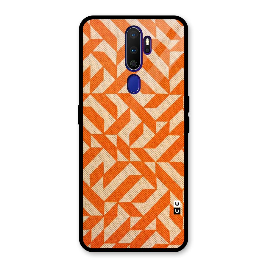 Orange Beige Pattern Glass Back Case for Oppo A9 (2020)