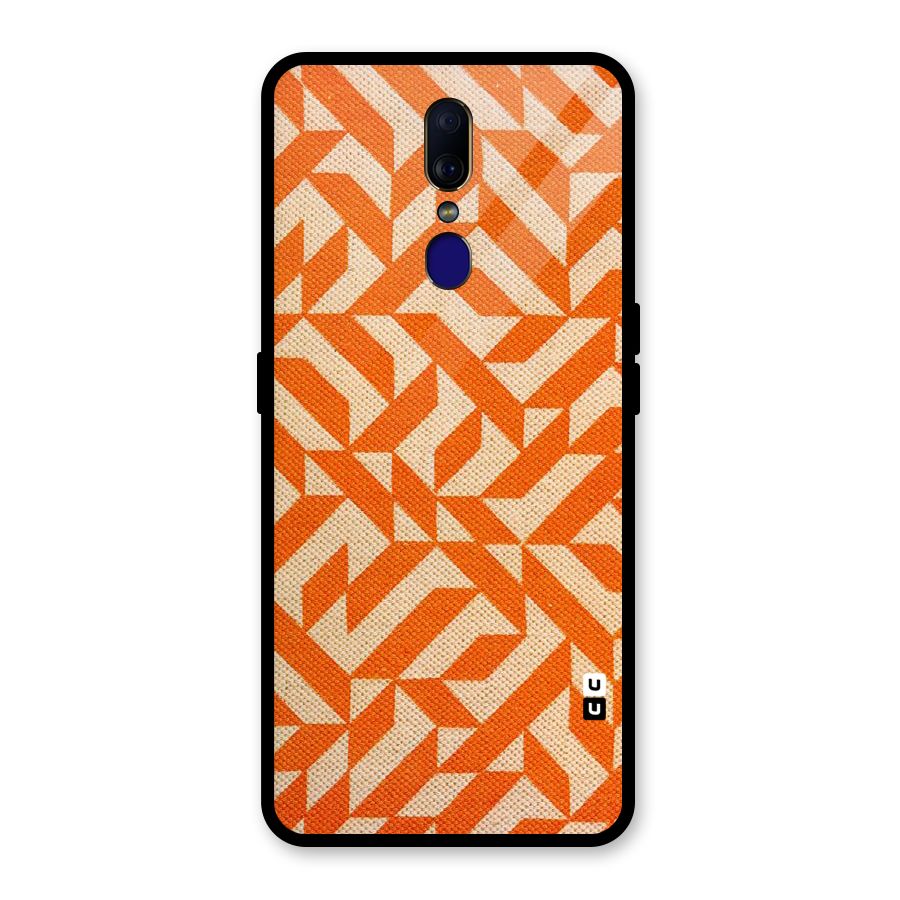 Orange Beige Pattern Glass Back Case for Oppo F11
