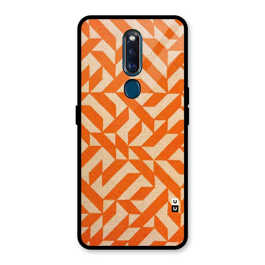 Orange Beige Pattern Glass Back Case for Oppo F11 Pro