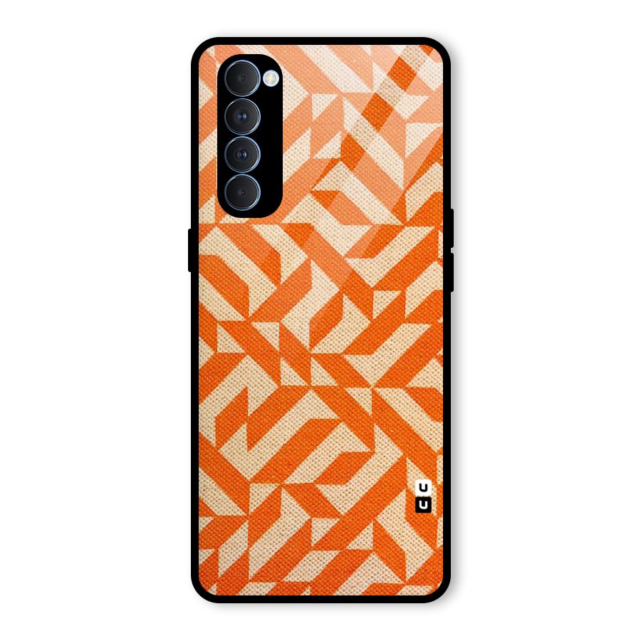 Orange Beige Pattern Glass Back Case for Oppo Reno4 Pro