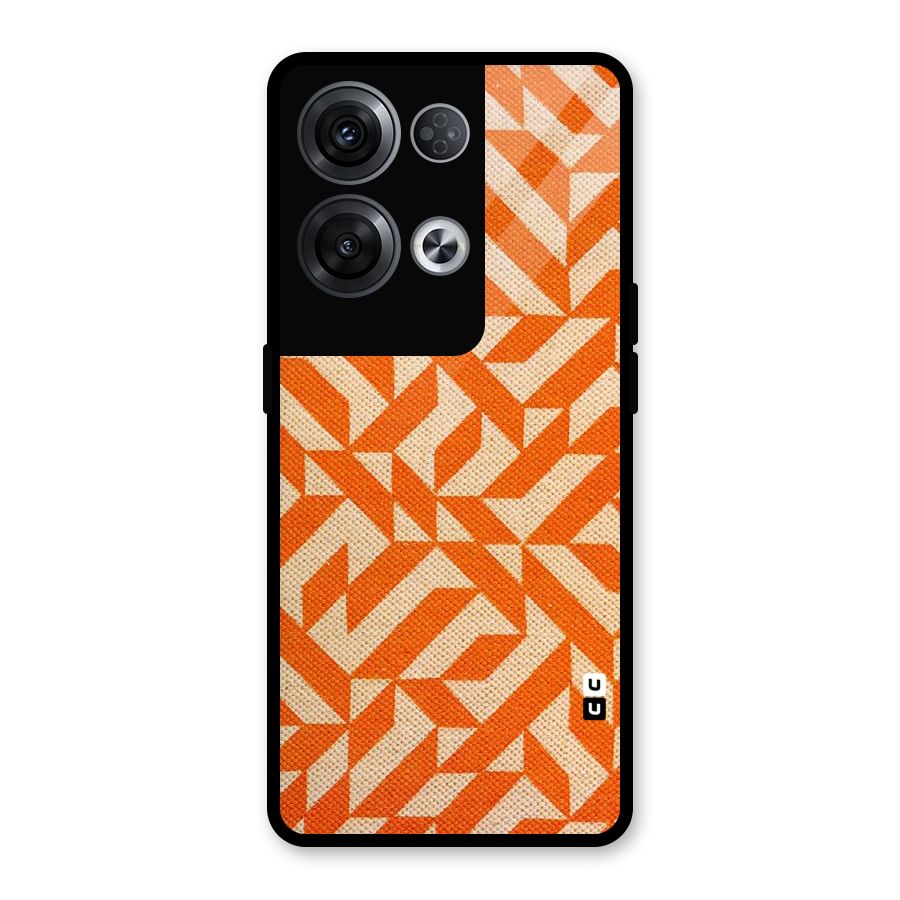 Orange Beige Pattern Glass Back Case for Oppo Reno8 Pro 5G